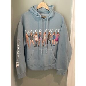 Taylor Swift 1989 Taylor's Version Eras Hoodie Light Blue Graphic Sweatshirt M